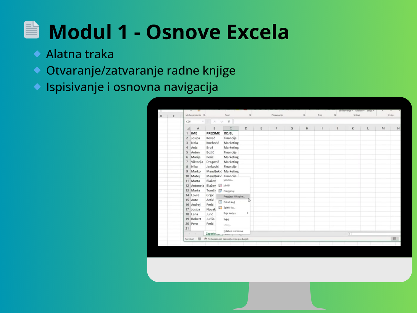 Excel tečaj: EXCEL 101 – Od početnika do sigurnog korisnika
